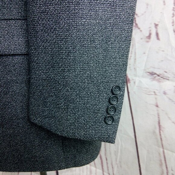 Joseph & Feiss 45R Lambswool 2 Button Gray Multicolor Textured Blazer Sport Coat - Picture 4 of 12